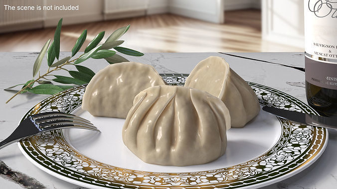 Chinese Dumpling Cooked 3D model