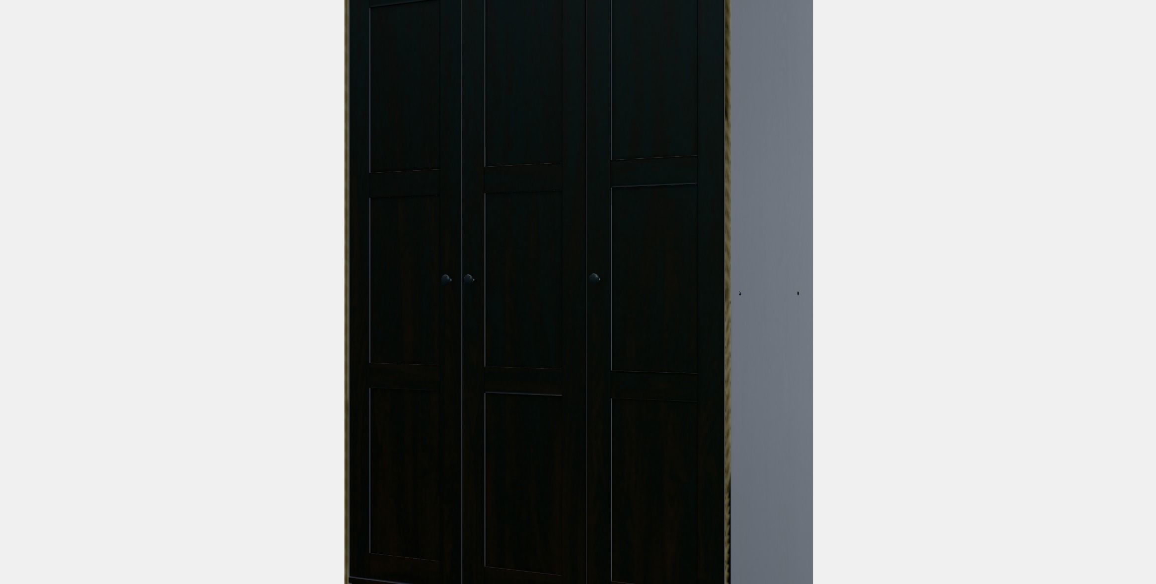 RAKKESTAD Wardrobe with 3 doors Low-poly 3D model_13