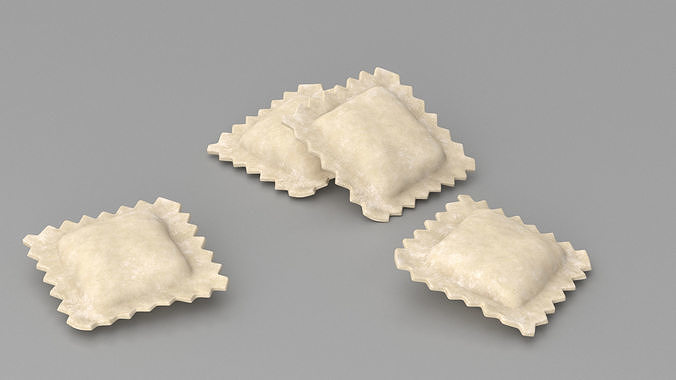Ravioli Dumpling Raw 3D model 3