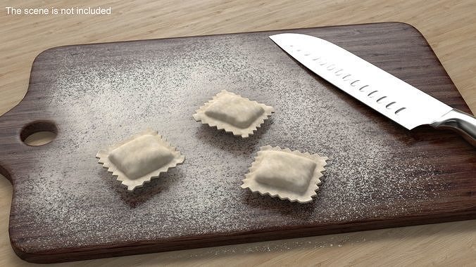 Ravioli Dumpling Raw 3D model