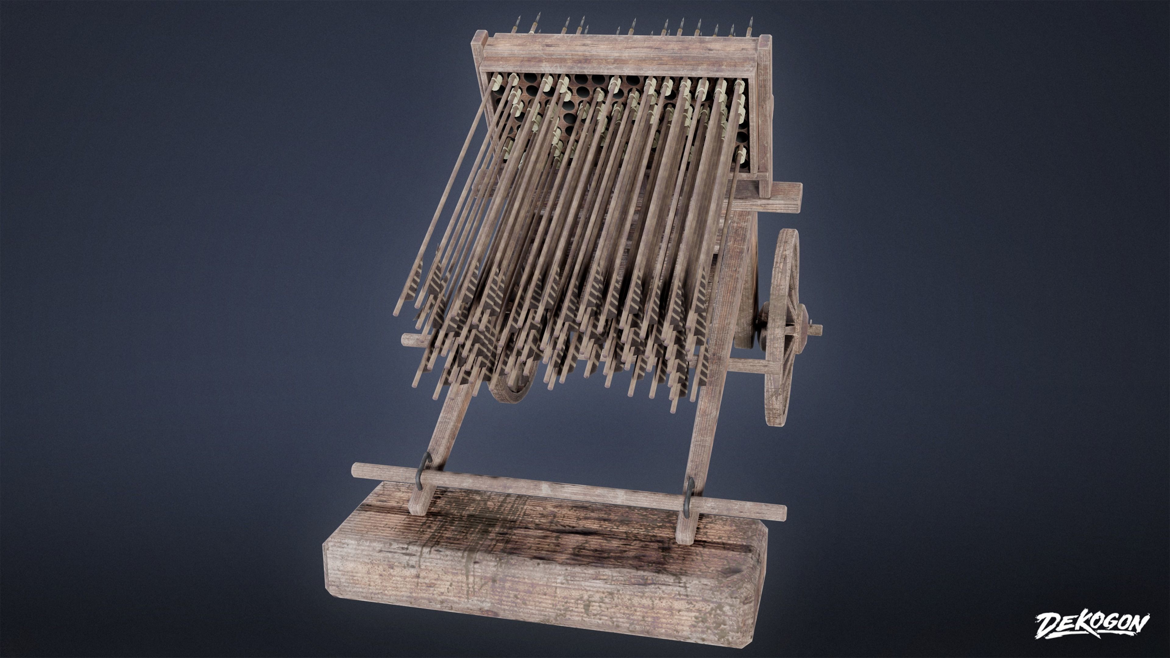 MEDIEVAL - Hwacha 01 - LOW POLY Low-poly 3D model_2