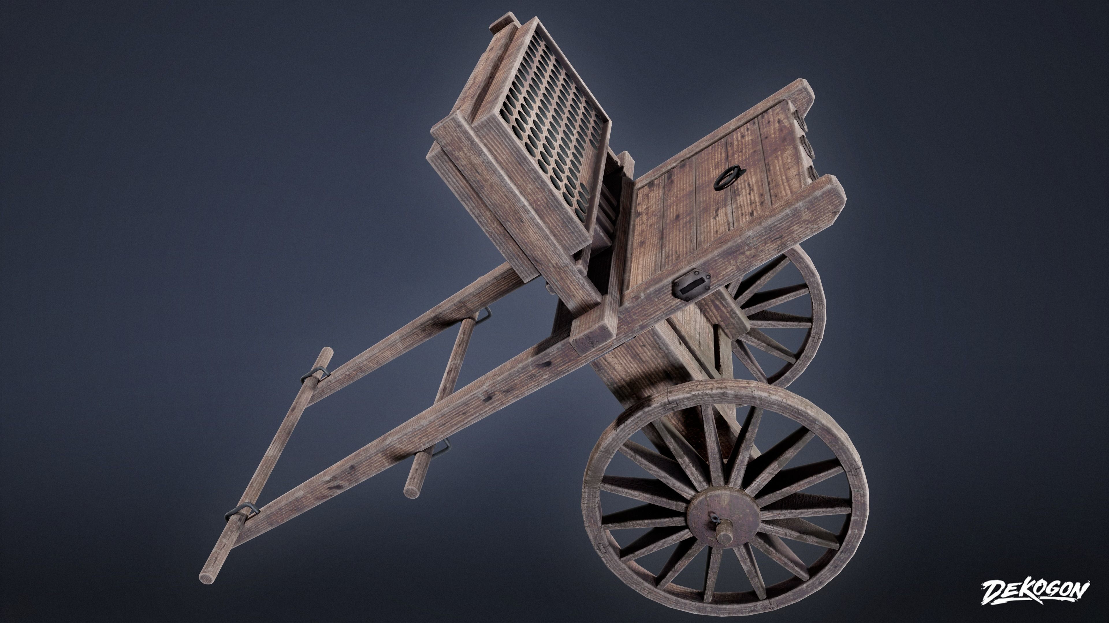 MEDIEVAL - Hwacha 01 - LOW POLY Low-poly 3D model_6