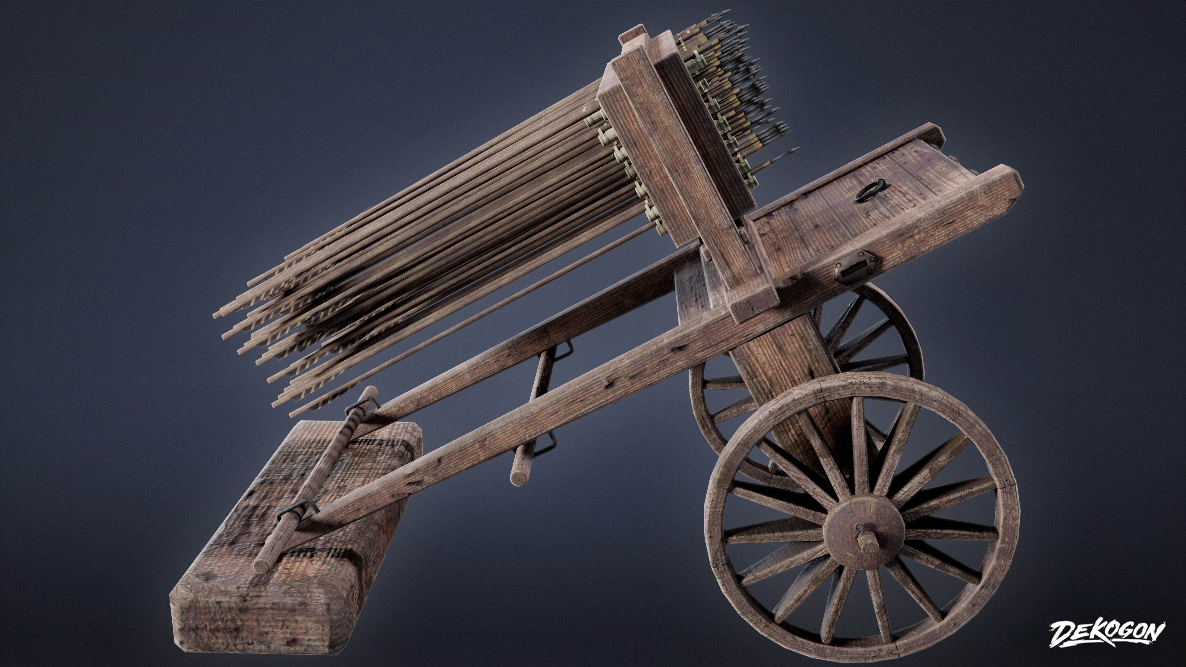 MEDIEVAL - Hwacha 01 - LOW POLY Low-poly 3D model_1