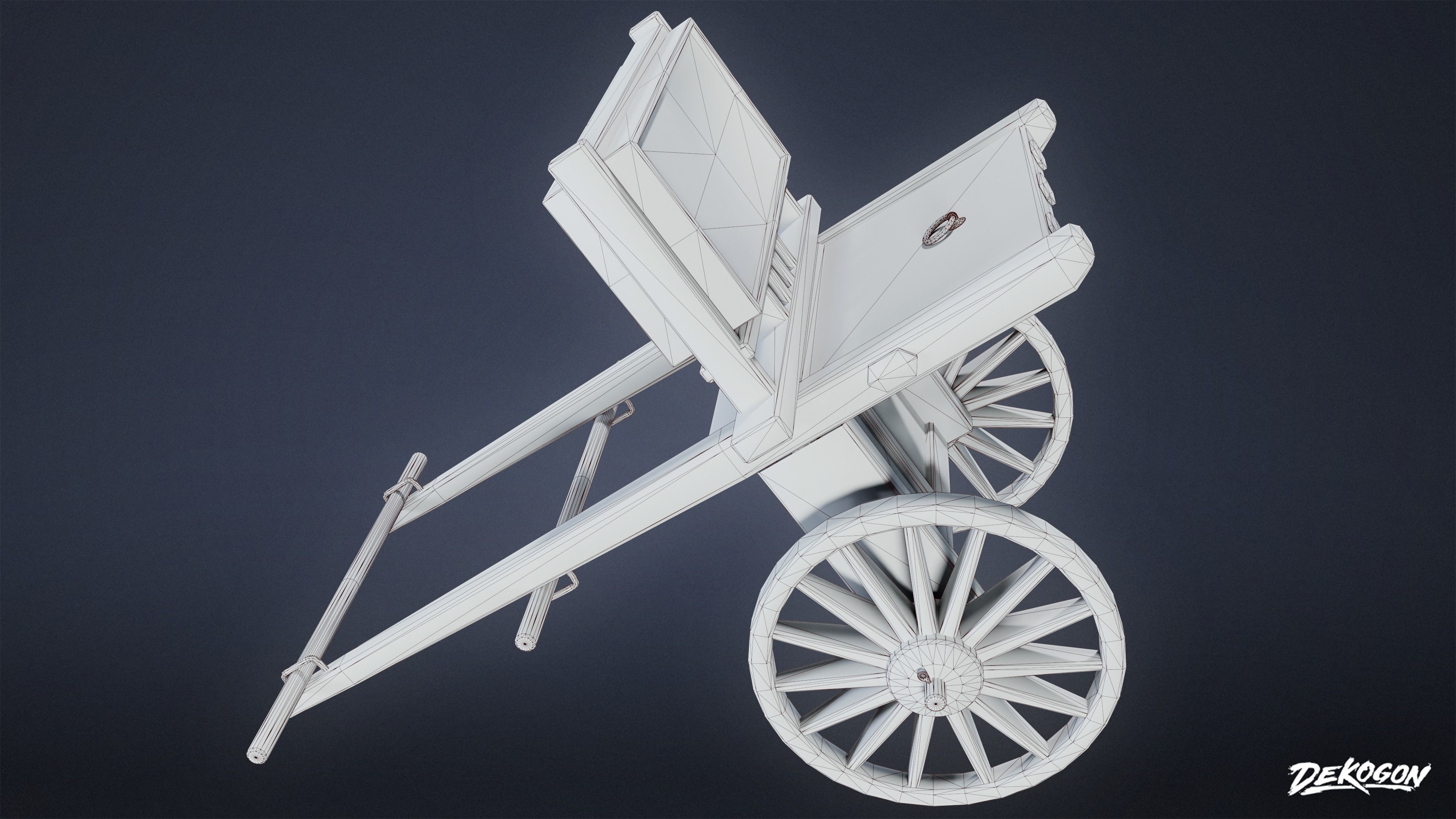 MEDIEVAL - Hwacha 01 - LOW POLY Low-poly 3D model_7