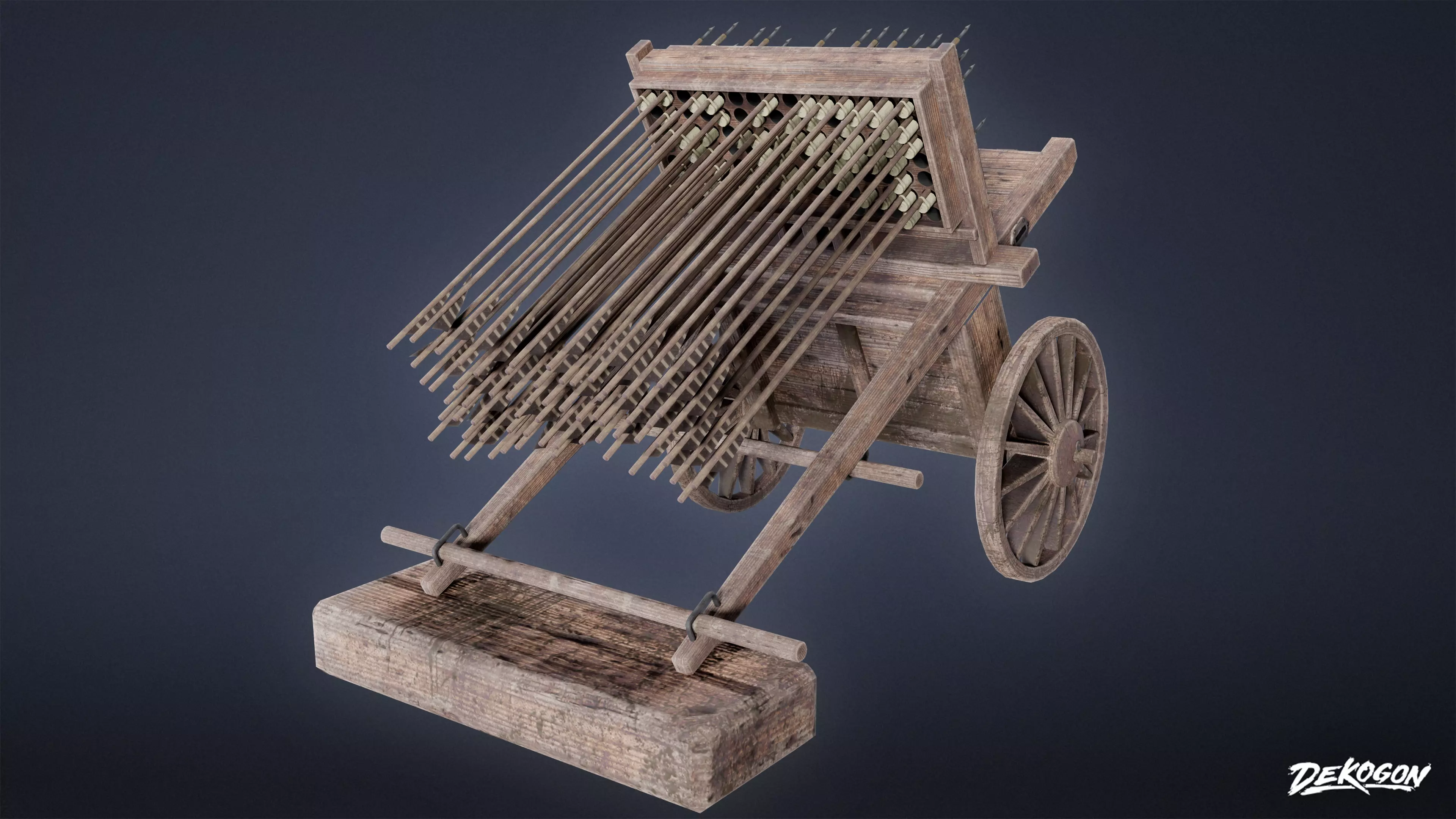 MEDIEVAL - Hwacha 01 - LOW POLY Low-poly 3D model_0