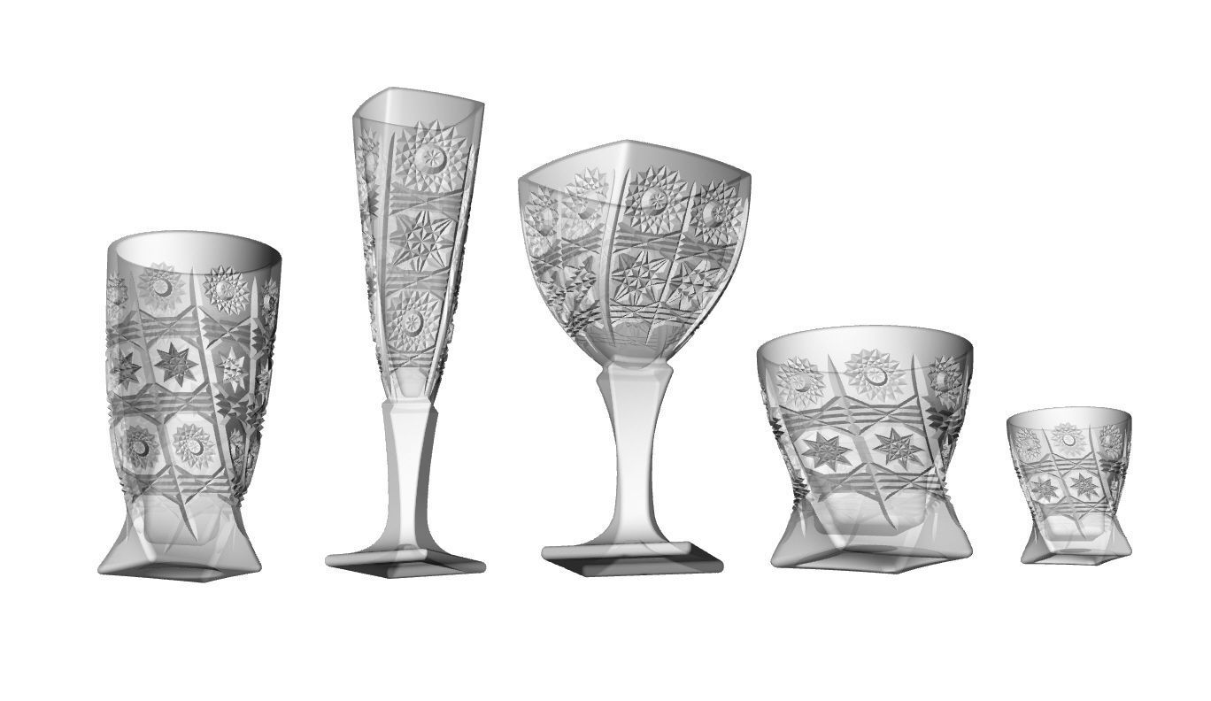 decorative glassware set  3D print model_9