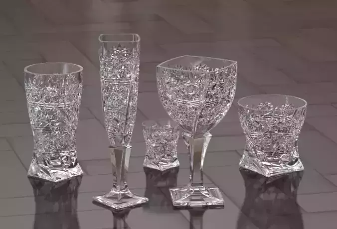 decorative glassware set  3D print model