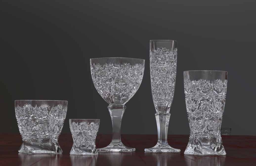 decorative glassware set  3D print model_1