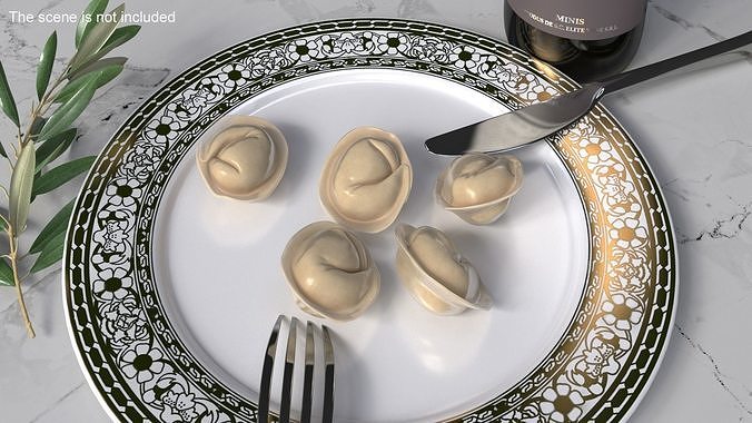 Pelmeni Dumpling Cooked 3D model 2
