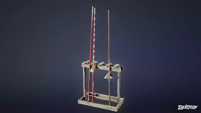 MEDIEVAL - Jousting Poles 01 - LOW POLY Low-poly 3D model