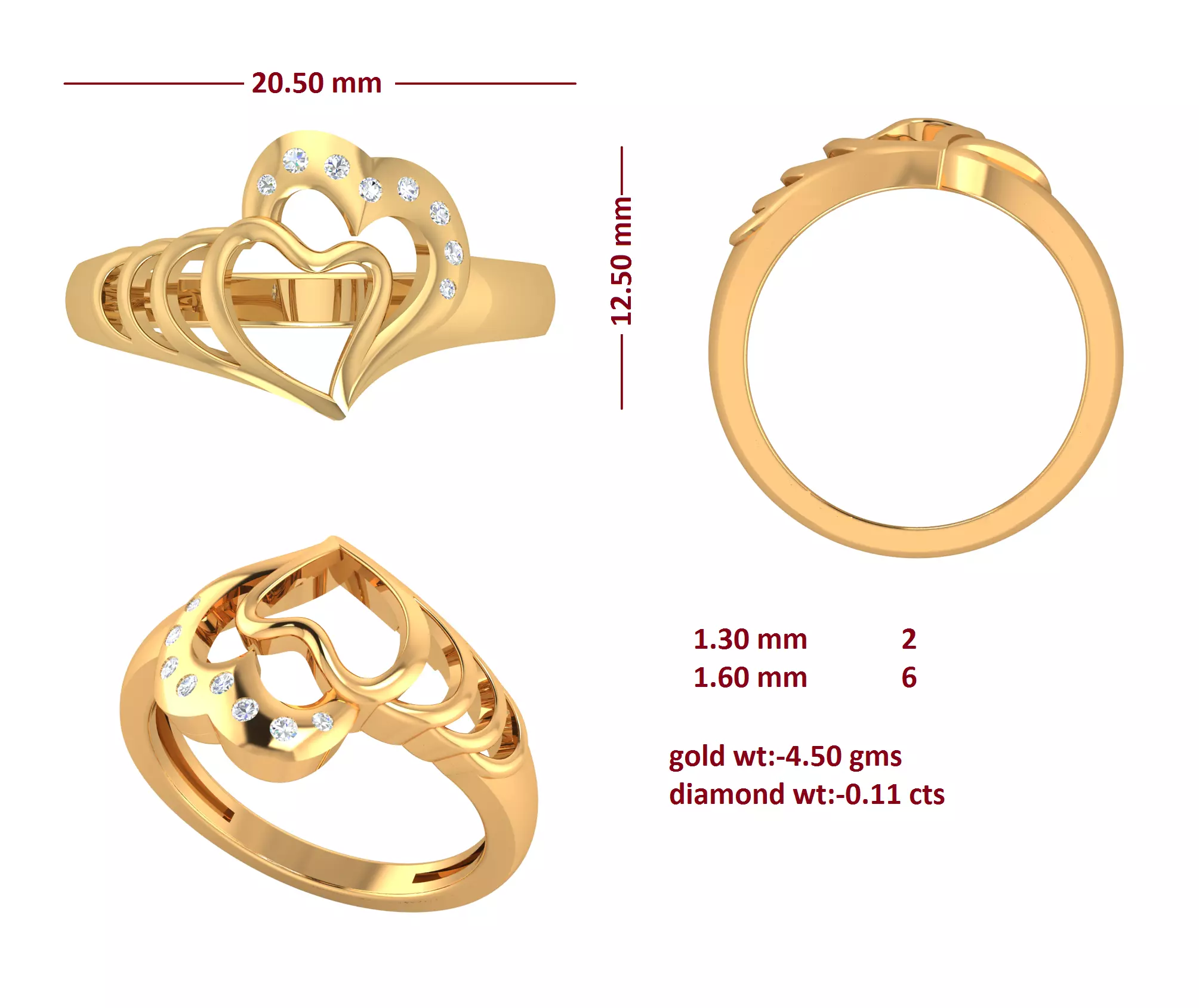 Diamond Ring for Women 3D print model