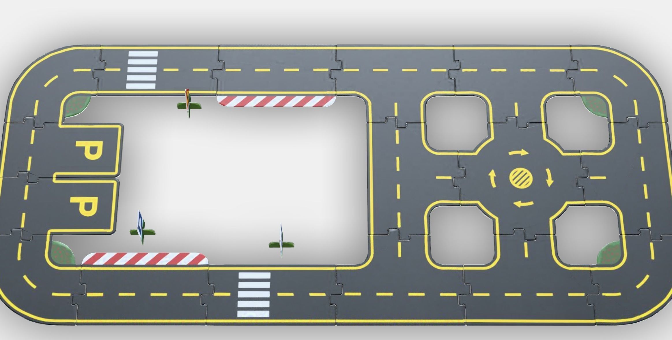 RAVUNGE 23-piece car track set Low-poly 3D model_2