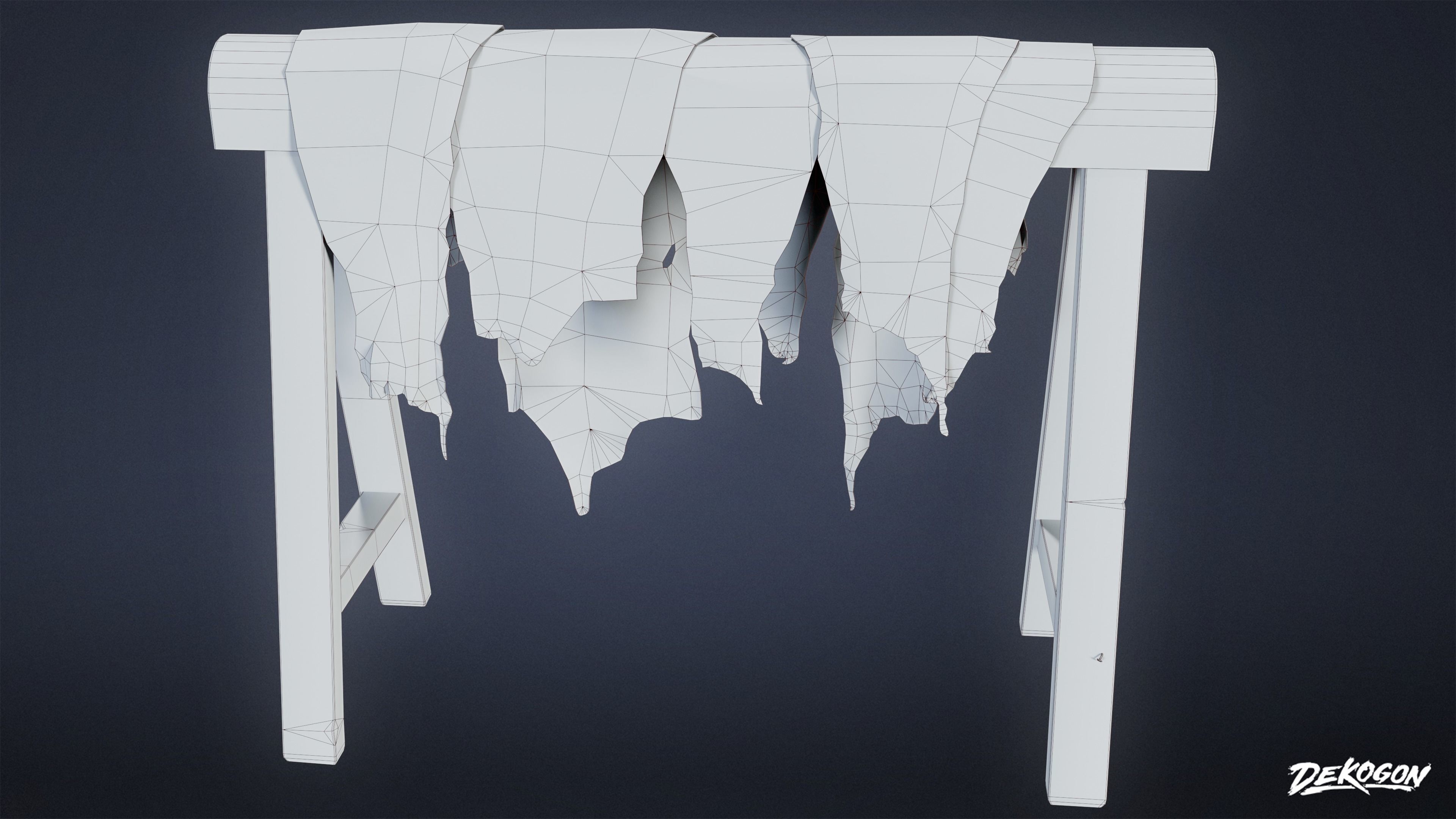 MEDIEVAL - Leather Working Post 01 - LOW POLY Low-poly 3D model_9