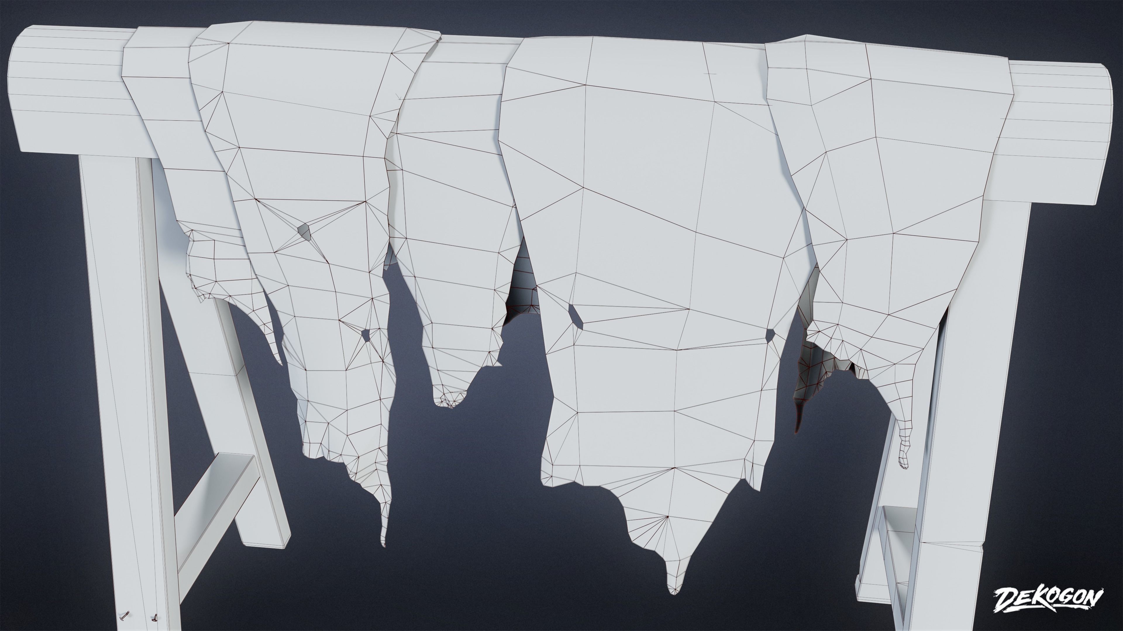 MEDIEVAL - Leather Working Post 01 - LOW POLY Low-poly 3D model_7