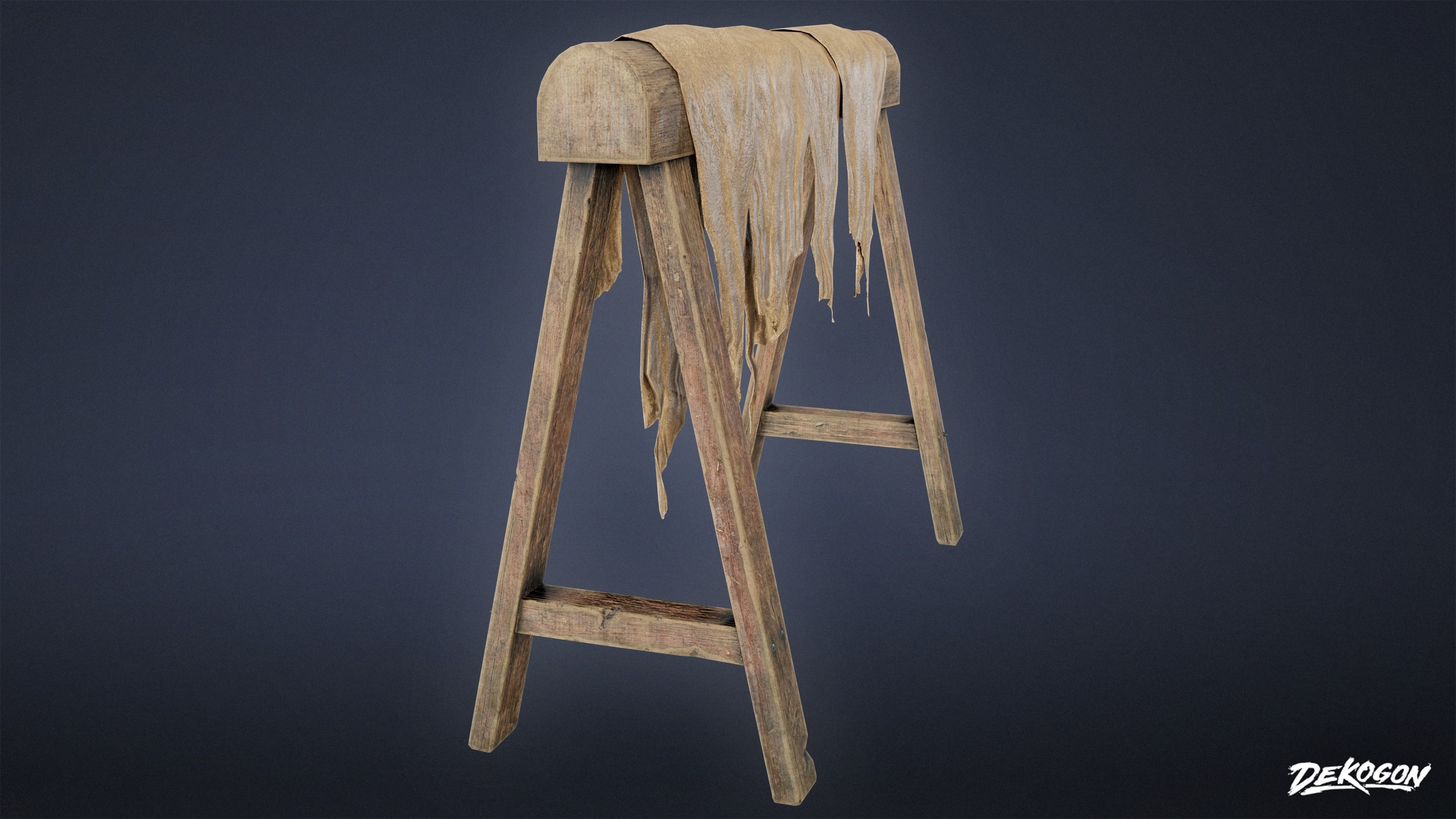 MEDIEVAL - Leather Working Post 01 - LOW POLY Low-poly 3D model_2