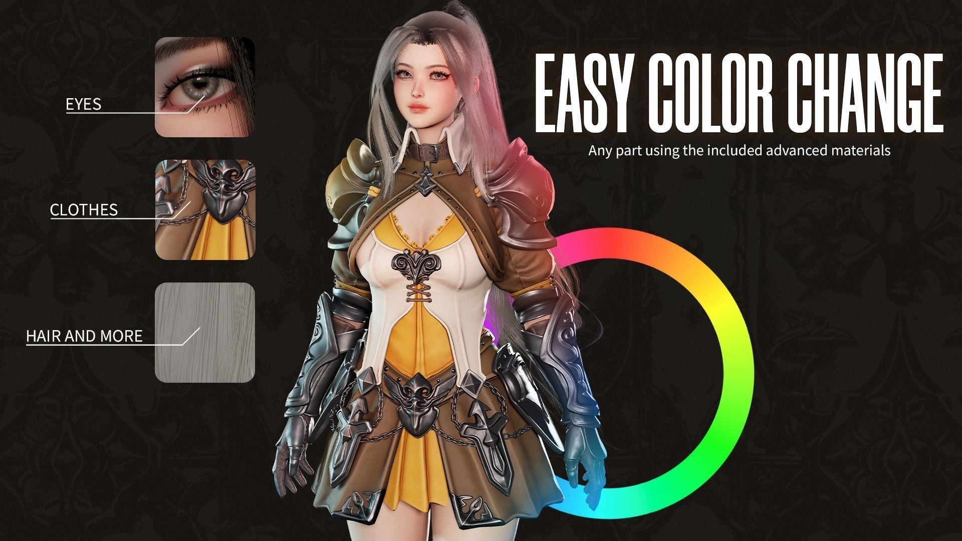 MMORPG Characters - Medieval Fantasy Modular Bundle 3D Model Collection_9