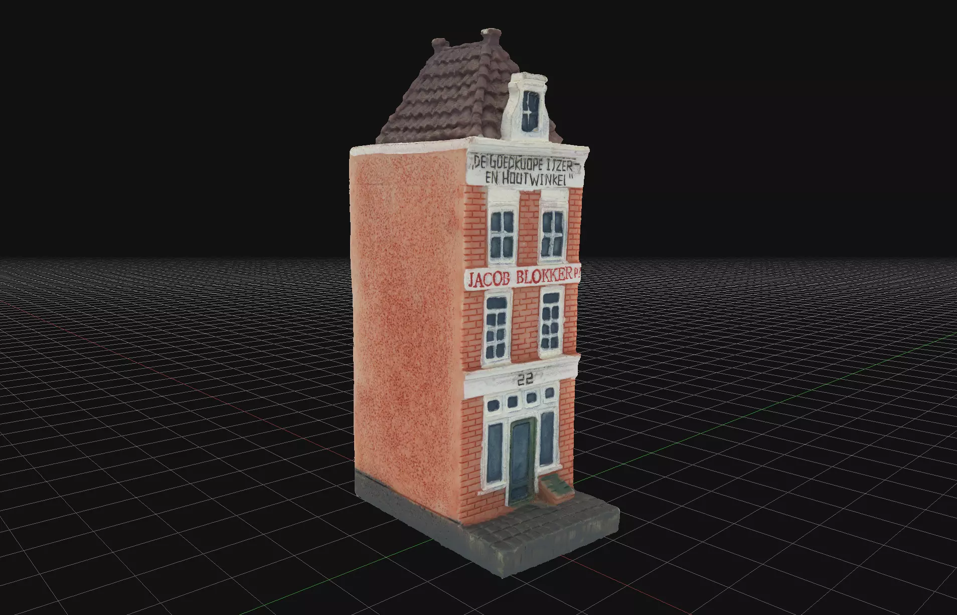 House 5 old hand made stone house based of off Amsterdam 3D model_0