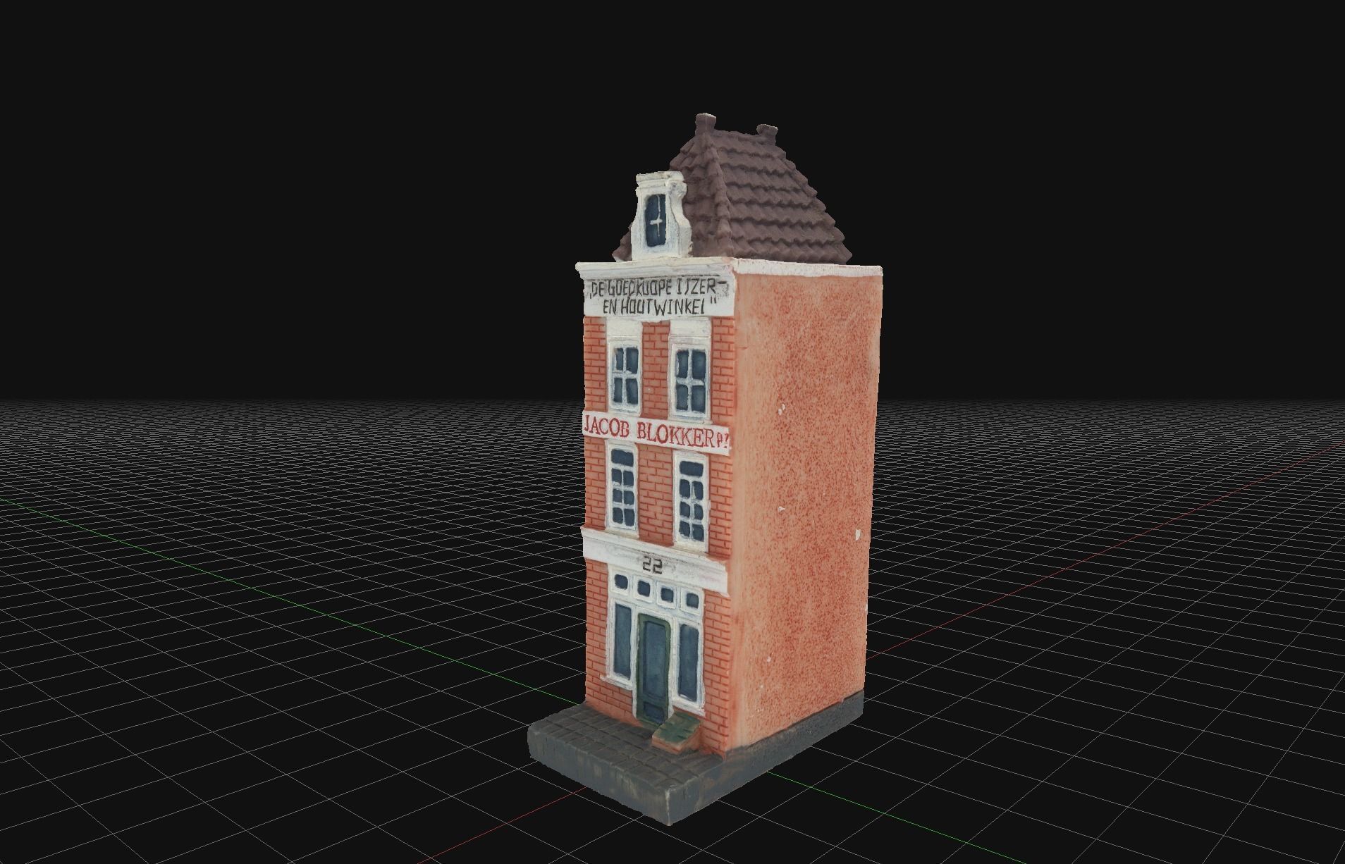 House 5 old hand made stone house based of off Amsterdam 3D model_1