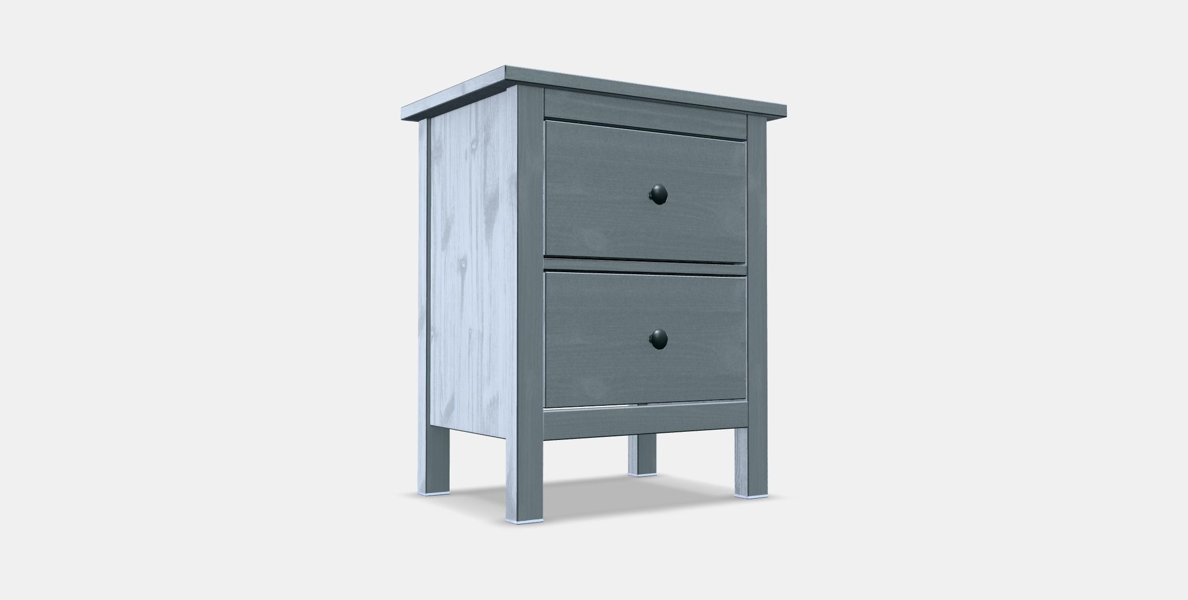 HEMNES Chest of 2 drawers 1 Low-poly 3D model_3