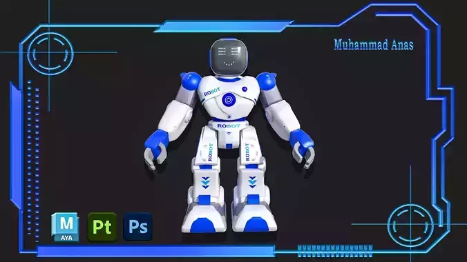 Smart Robot Low-poly 3D model