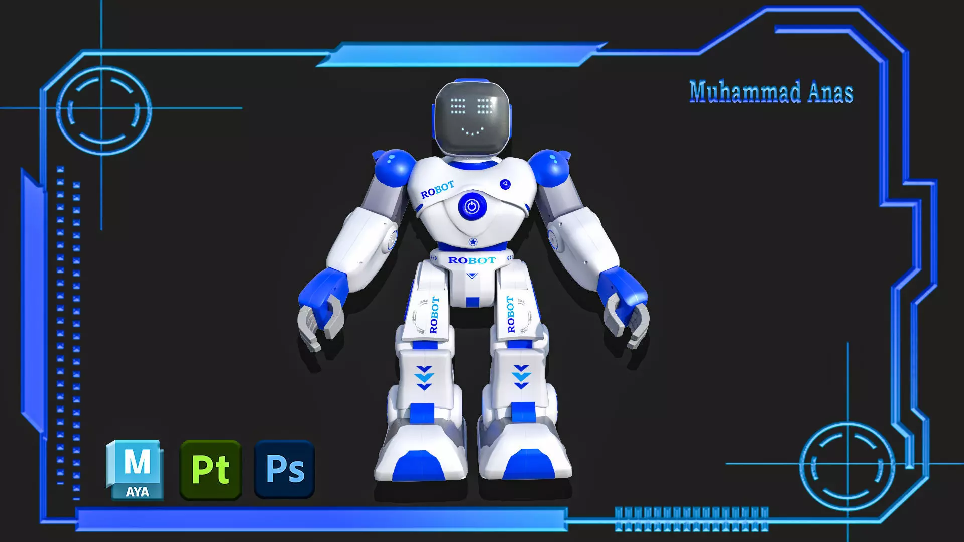 Smart Robot Low-poly 3D model_0