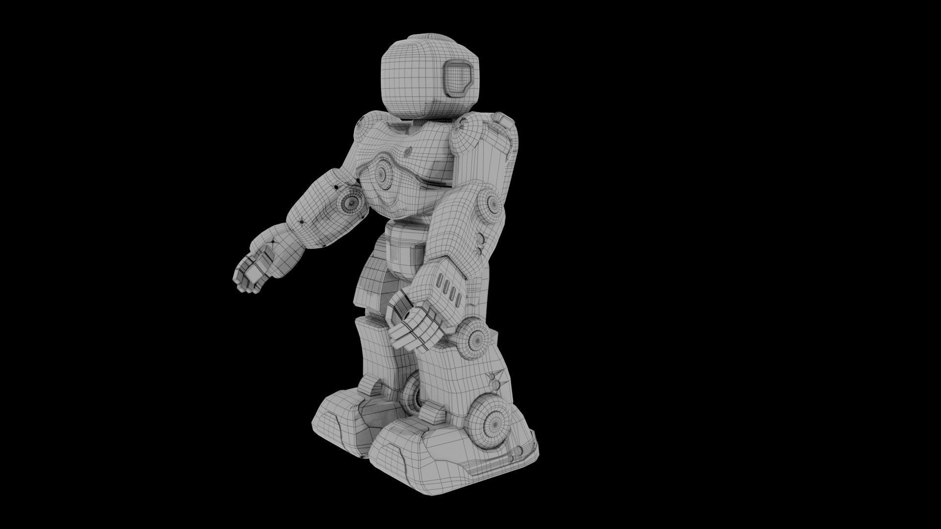 Smart Robot Low-poly 3D model_6