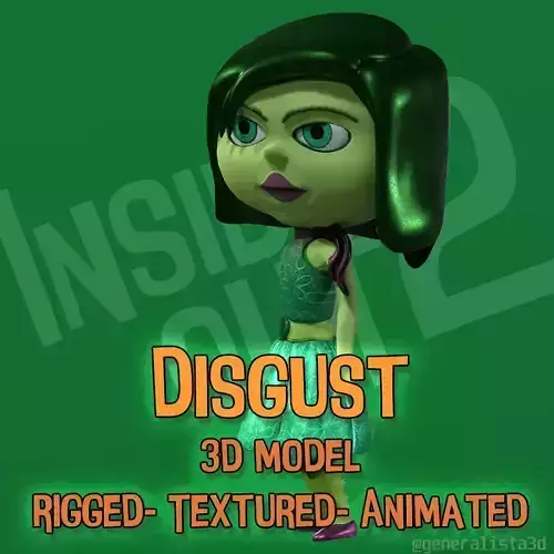 Disgust from Inside Out Renderable Low-poly 3D model