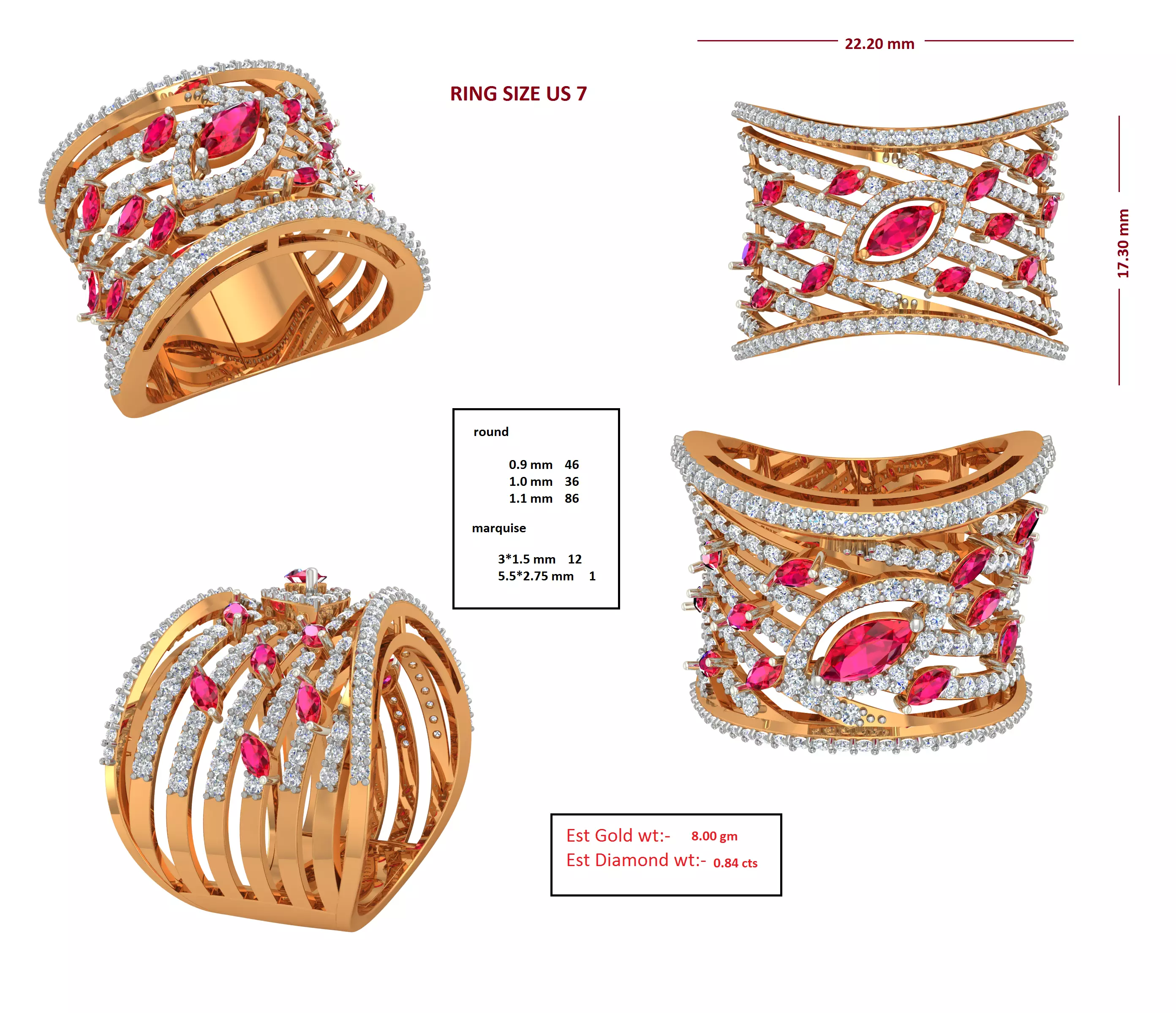 Diamond Ring for Women 3D print model