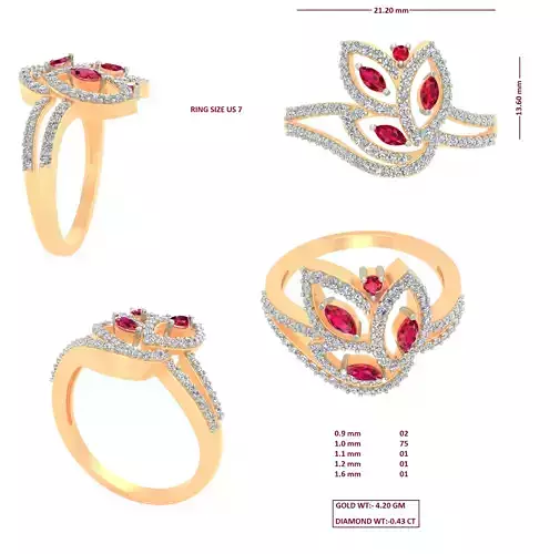 Diamond Ring for Women 3D print model