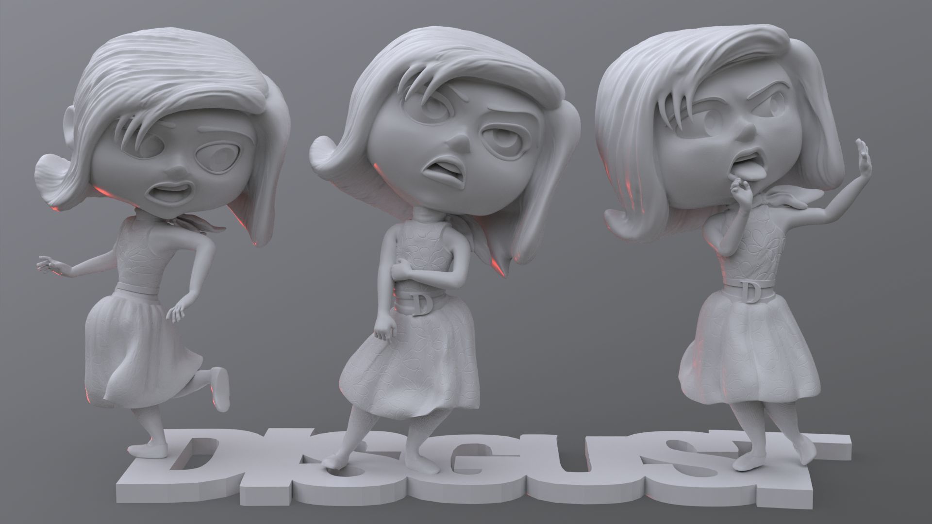 Disgust from Inside Out Renderable 3D print model_6