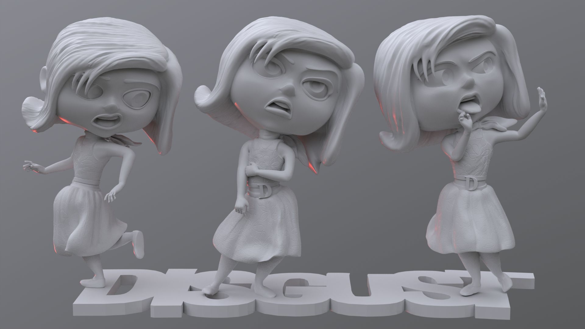 Disgust from Inside Out Renderable 3D print model_1