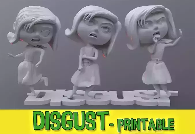 Disgust from Inside Out Renderable 3D print model