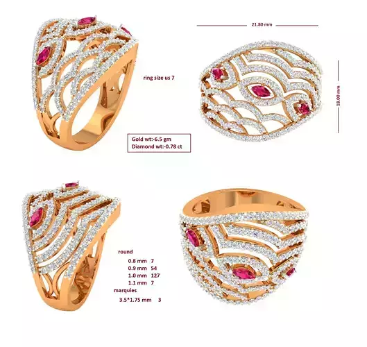 Diamond Ring for Women 3D print model