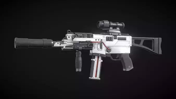 Sci-Fi Assault Rifle Artemis Goblin Low-poly 3D model