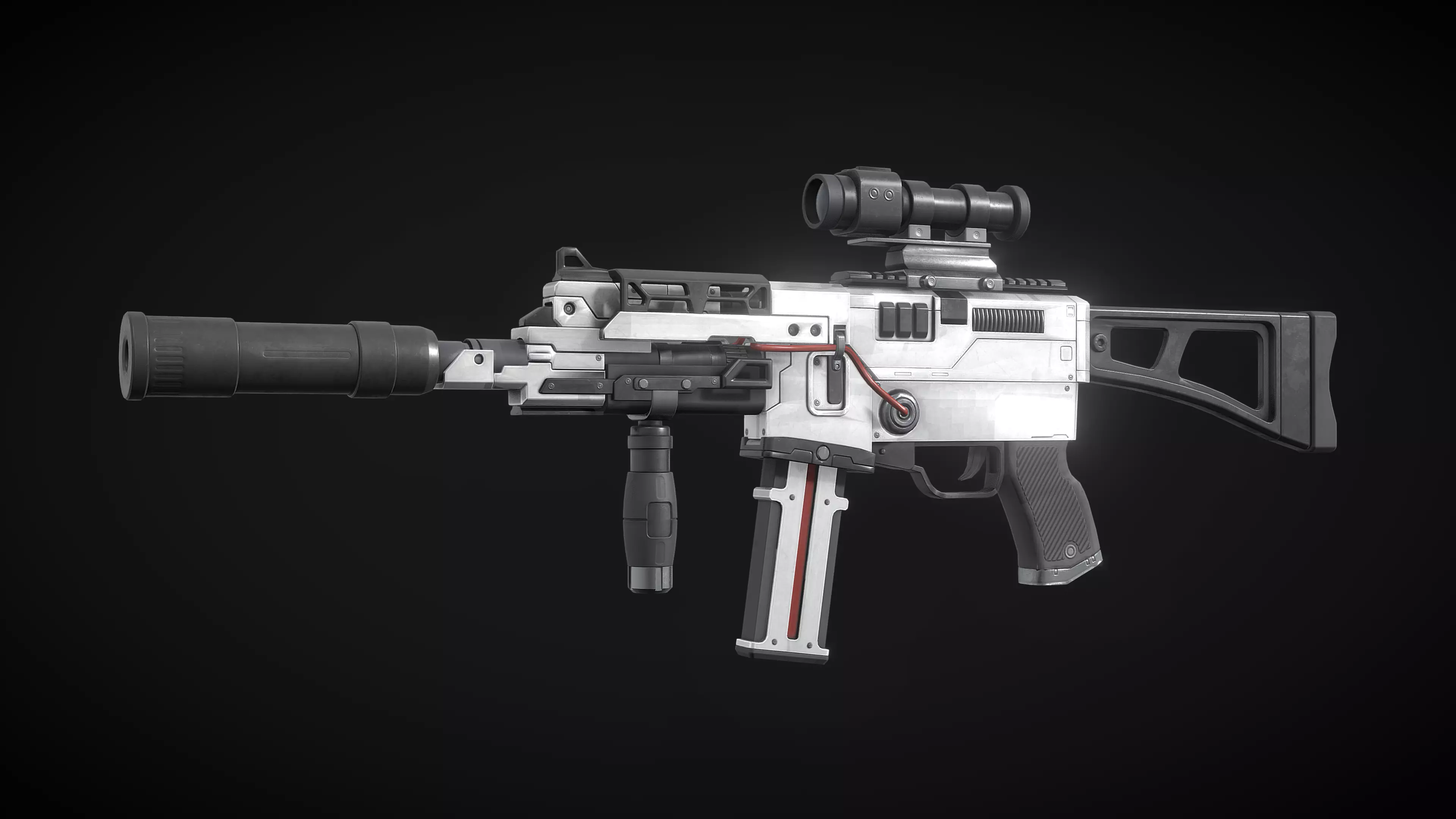 Sci-Fi Assault Rifle Artemis Goblin Low-poly 3D model_0