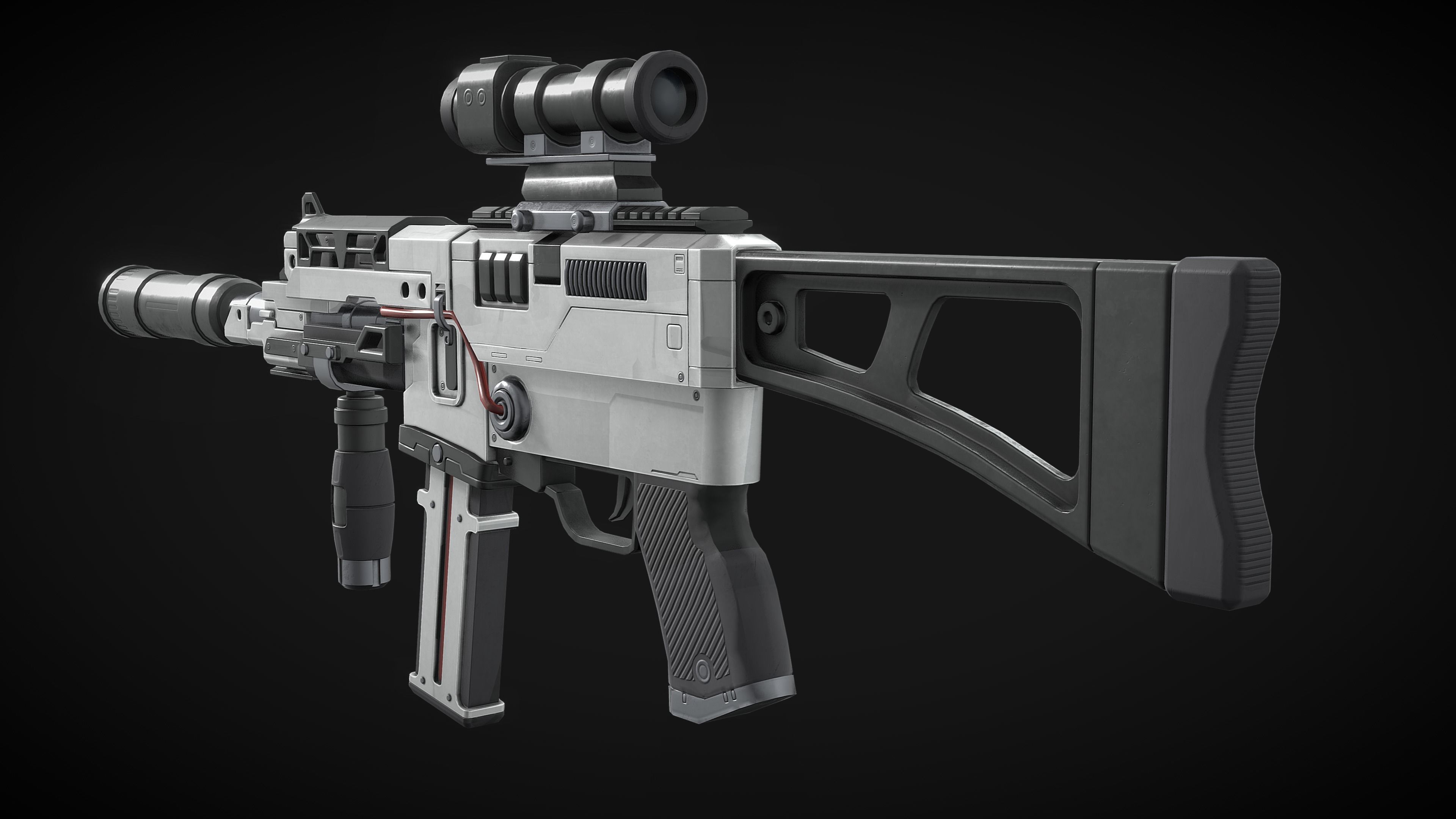 Sci-Fi Assault Rifle Artemis Goblin Low-poly 3D model_1