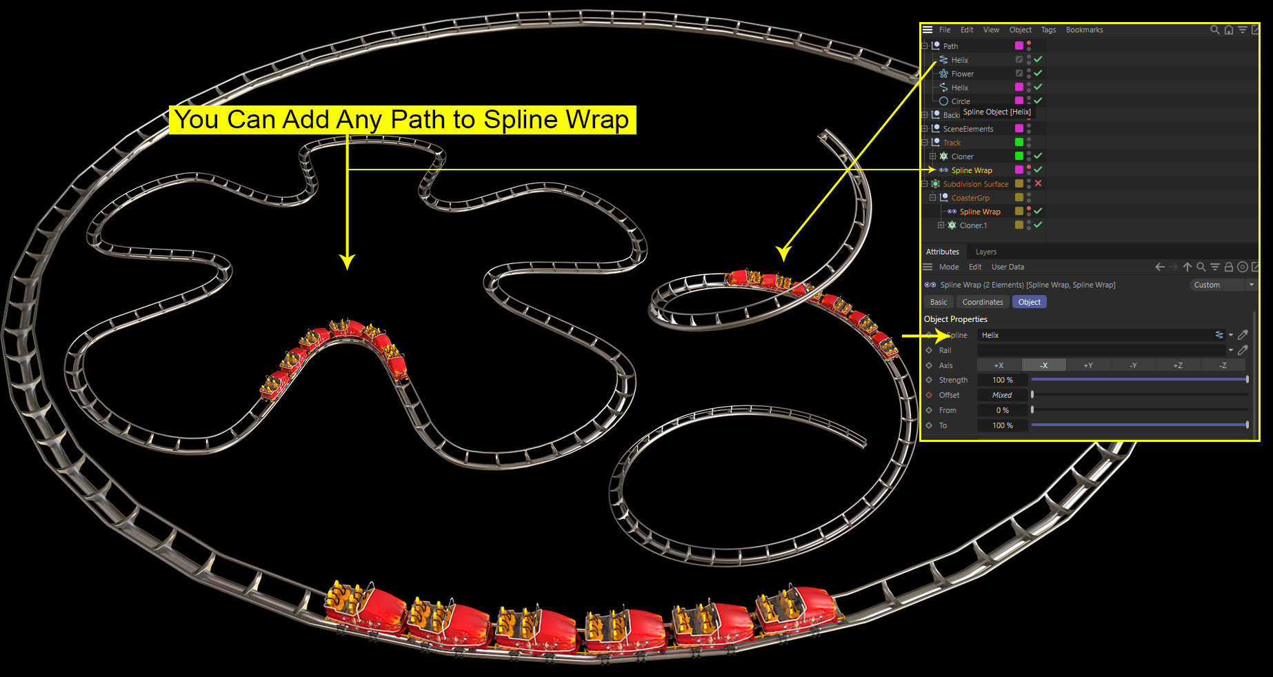 Roller Coaster Train Animated  3D model_7