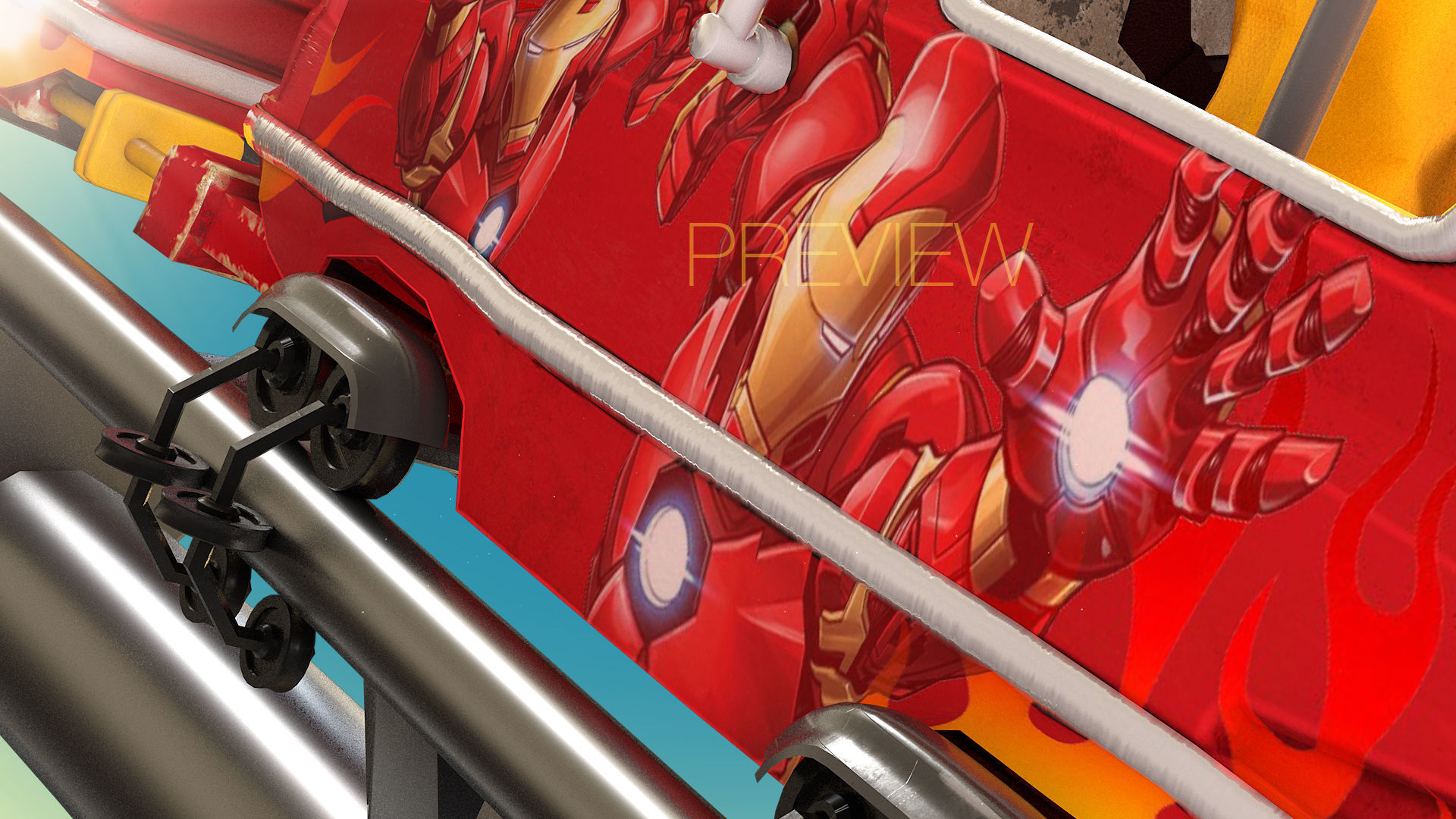 Roller Coaster Train Animated  3D model_10