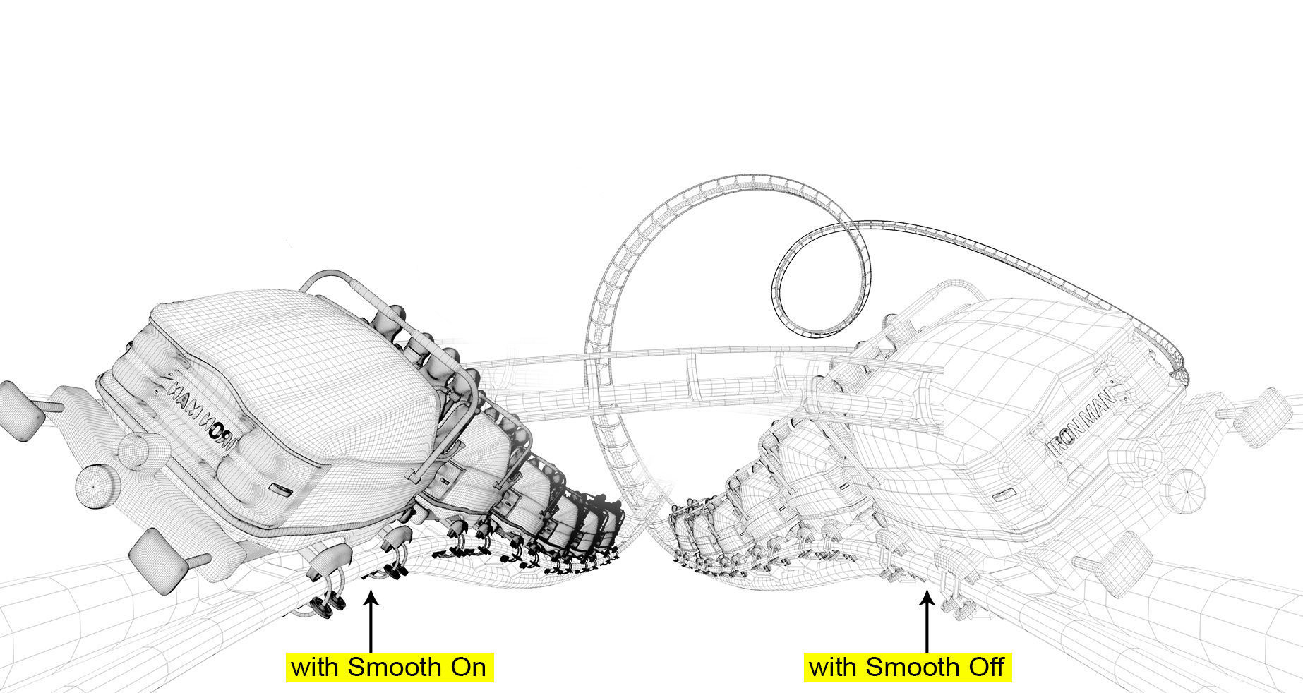 Roller Coaster Train Animated  3D model_13