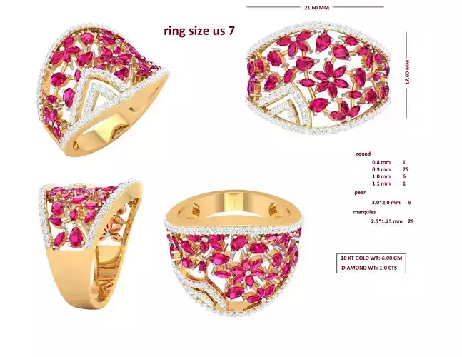 Diamond Ring for Women 3D print model