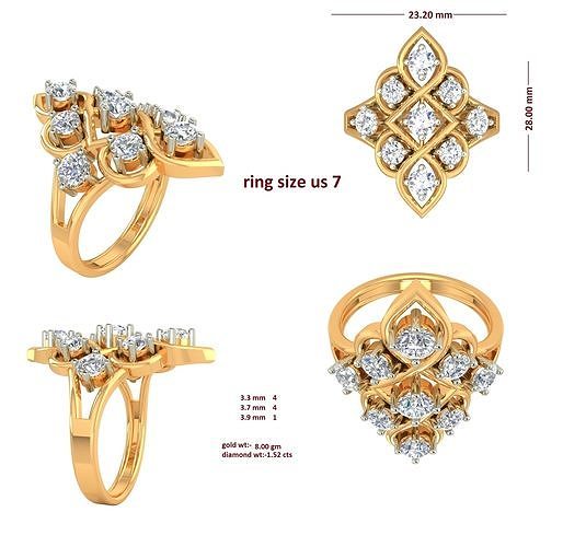 Diamond Ring for Women 3D print model