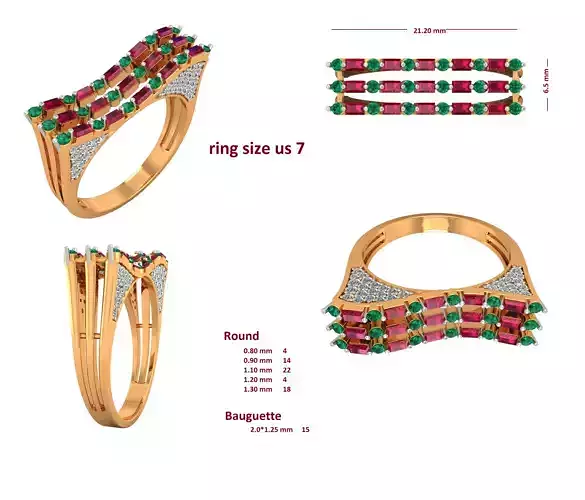 Diamond Ring for Women 3D print model