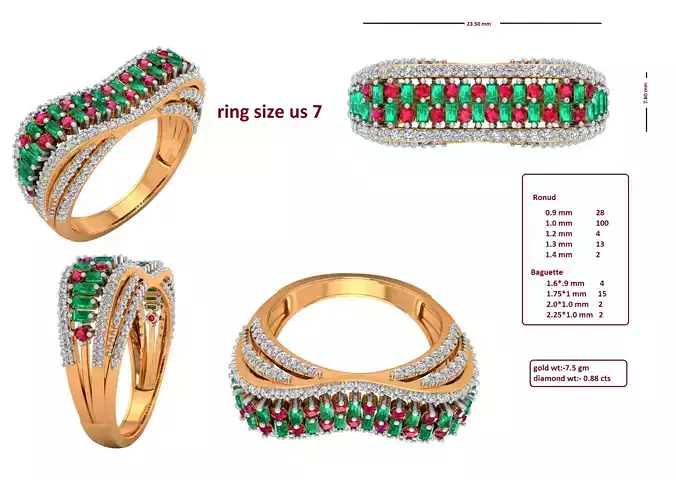 Diamond Ring for Women 3D print model