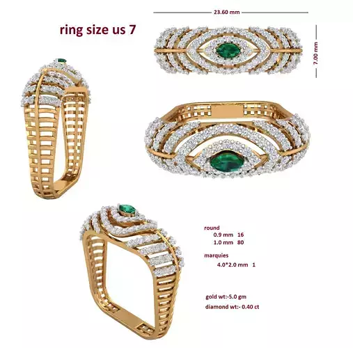 Diamond Ring for Women 3D print model