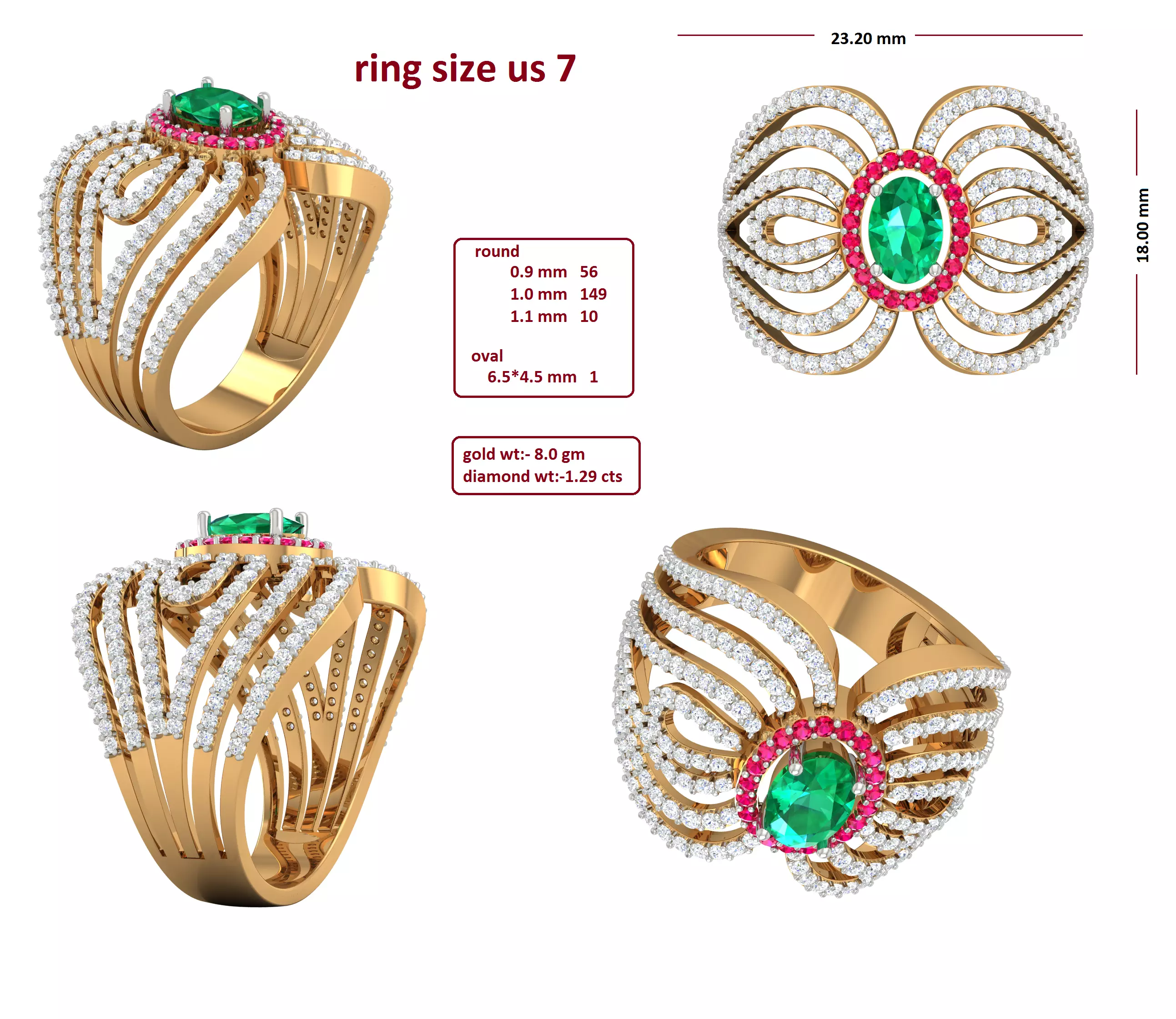 Diamond Ring for Women 3D print model