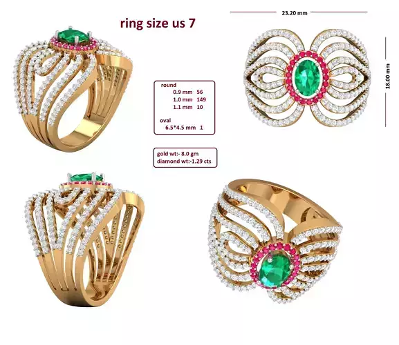 Diamond Ring for Women 3D print model
