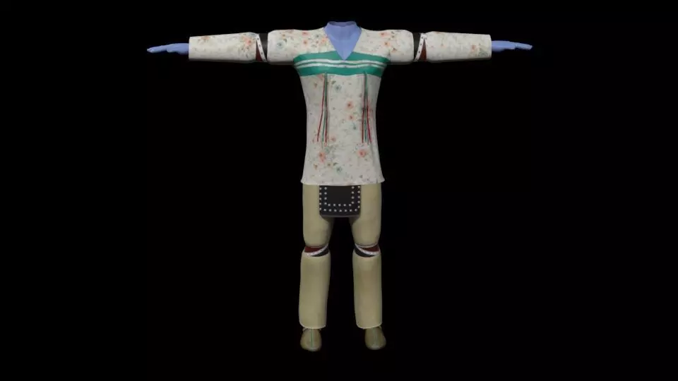 Men Cherokee styled outfit 3D model