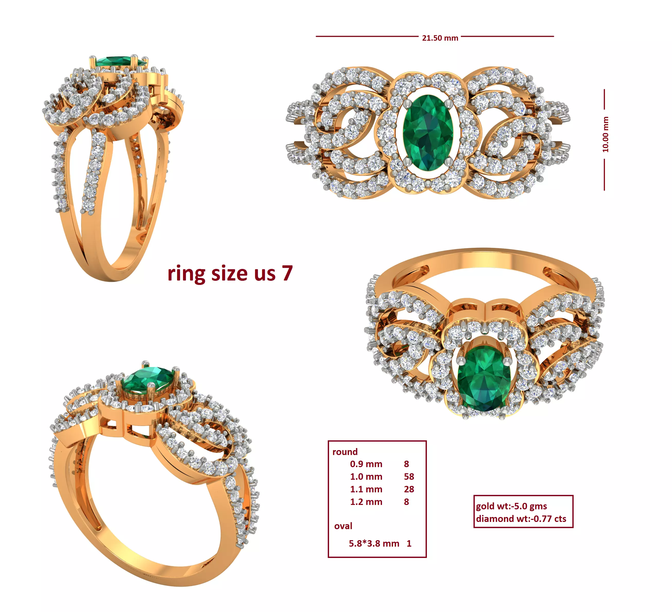 Diamond Ring for Women 3D print model