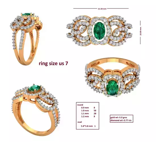 Diamond Ring for Women 3D print model