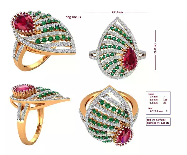 Diamond Ring for Women 3D print model